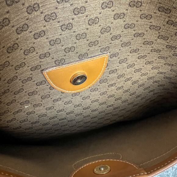 GUCCI Micro GG Sherry Line Canvas and Leather Tote - Picture 8 of 12